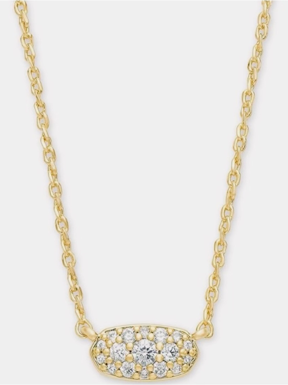 Kendra Scott yellow gold Pavé Barrel Pendant Necklace - White Crystal